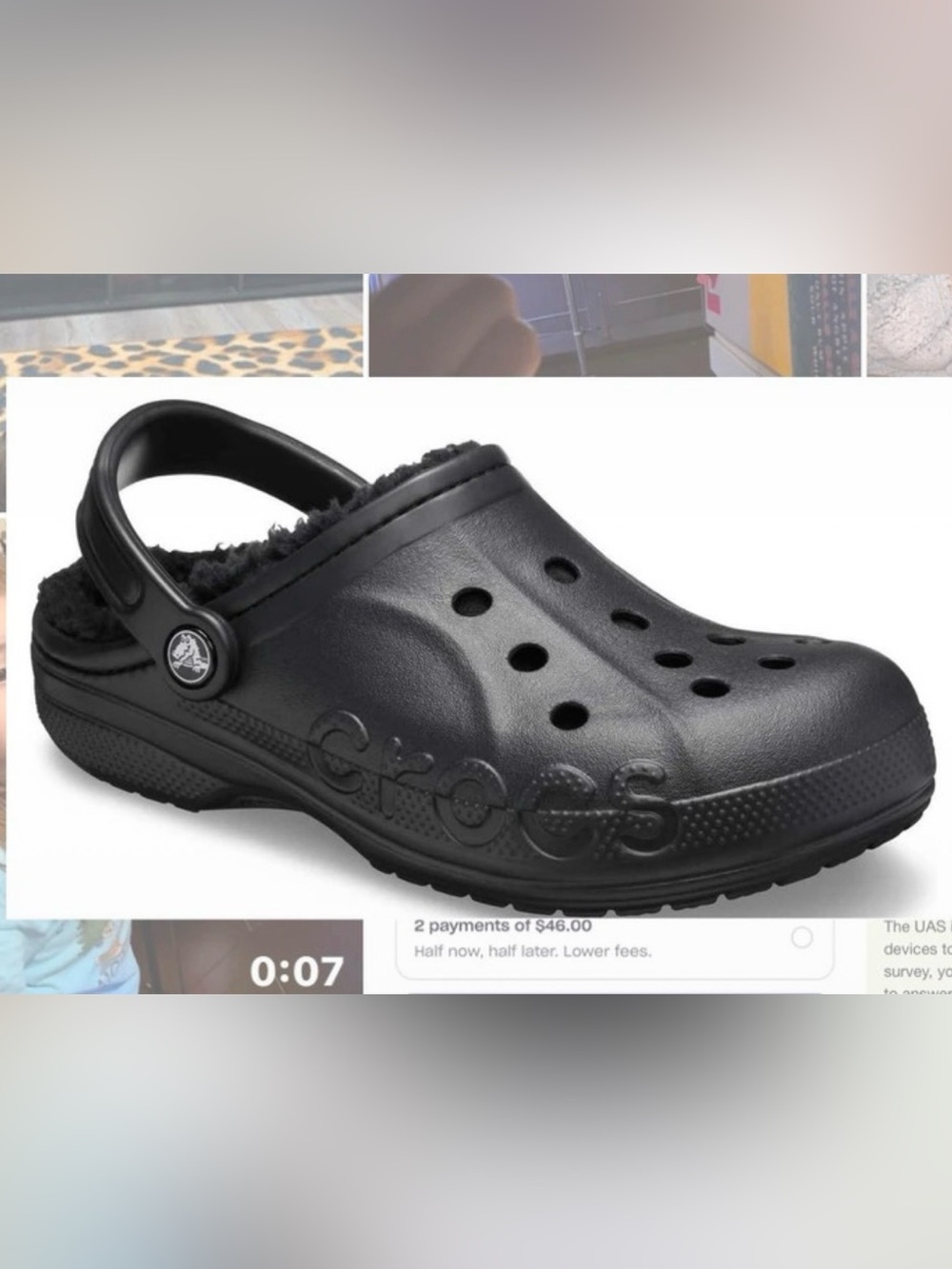 NWT Crocs Baya Lined Fuzzy Clogs Size Men’s 5 Women’s 7